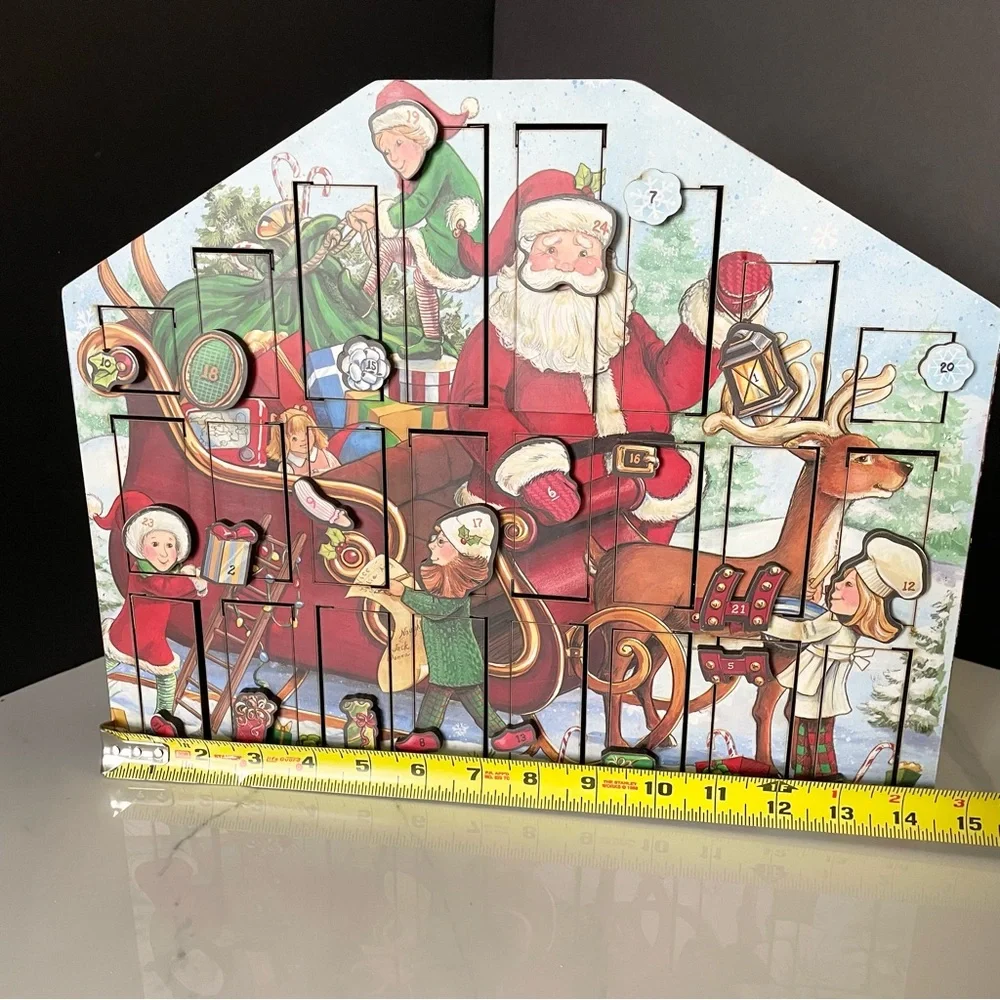 Santa with Elves & Sleigh Advent Calendar Box by Byers' Choice